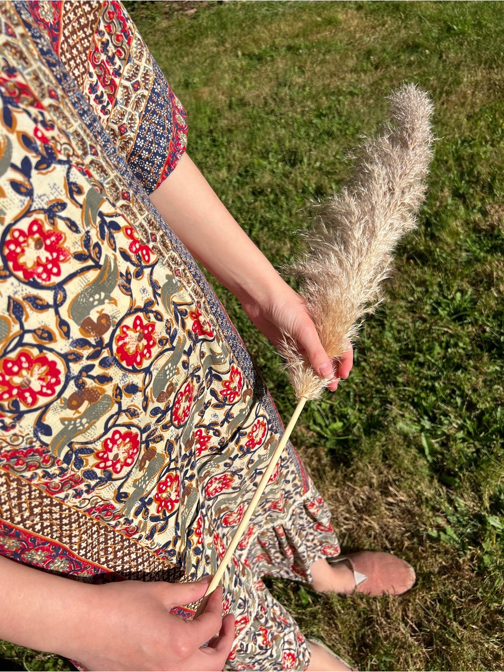 Boho Kaftan Floral Patchwork Maxi Dress Hippie MuuMuu Caftan Two Potato - Picture 11 of 16